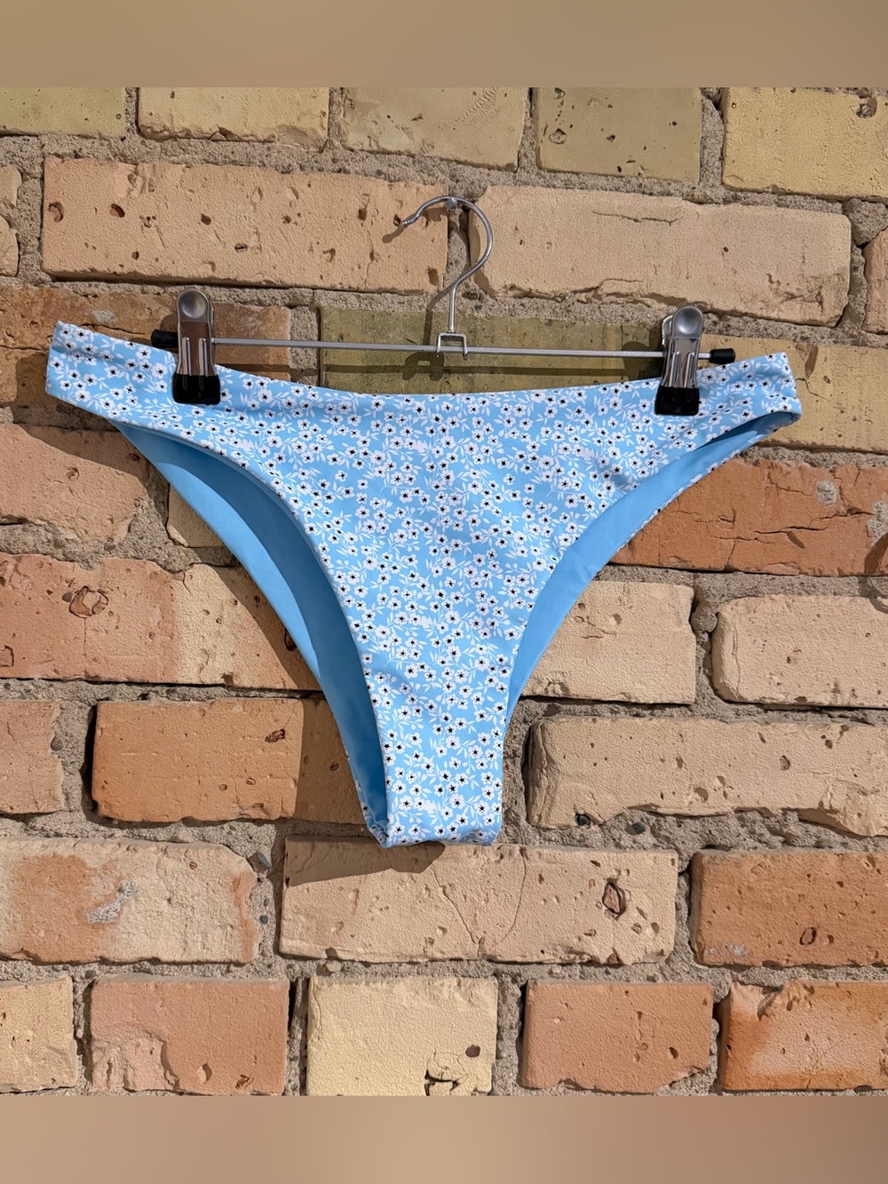 Light blue floral bikini bottoms medium